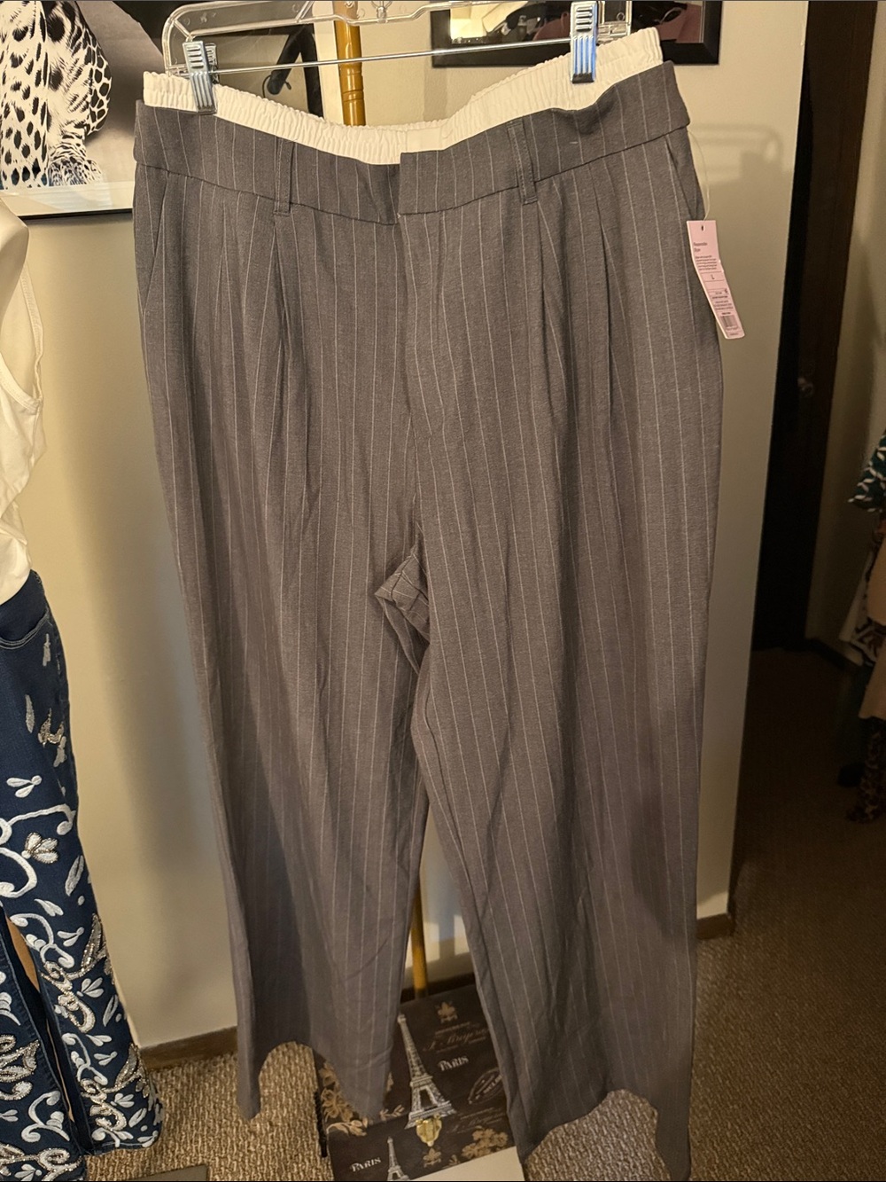 Target Gray Pinstripe Women’s Dress Pants with Elastic Waistband